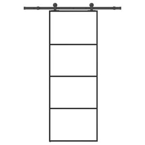vidaXL Schiebet&uuml;r mit Beschlag 76x205 cm ESG-Glas & Aluminium