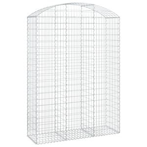 vidaXL Gabione mit Hochbogen 150x50x200/220 cm Verzinktes Eisen
