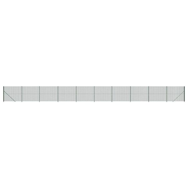 vidaXL Maschendrahtzaun mit Bodenflansch Gr&uuml;n 1,4x25 m