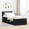 vidaXL Ottoman-Bett mit Matratze & LEDs Schwarz 90x190 cm Stoff