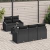 vidaXL Sofa Set mit Kissen mit Kissen 6 pcs Schwarz Poly Rattan
