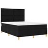 vidaXL LED Boxspringbett mit Matratze Schwarz 140 x 190 cm Stoff
