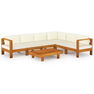 vidaXL 7-teiliges Garten-Lounge-Set mit Kissen 100 x 60 cm Akazienholz