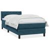 vidaXL Boxspringbett mit Matratze Dunkelblau 80x210 cm Samt