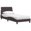 vidaXL Bett mit Matratze Dunkelbraun 90x200 cm Stoff