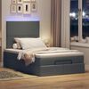 vidaXL Ottoman-Bett mit Matratze & LEDs Dunkelgrau 120x190 cm Stoff