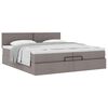 vidaXL Ottoman-Bett mit Matratze Taupe 200x200 cm Stoff