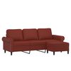 vidaXL 3-Sitzer-Sofa mit Hocker Weinrot 180 cm Kunstleder