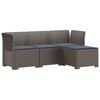 vidaXL 4-Sitzer Garten Sofa mit Kissen Rattan Look PP Hellgrau
