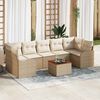 vidaXL Gartensofa-set mit Speicher 8 pcs Beige und Creme Poly-Rattan