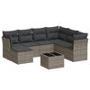 vidaXL 8-tlg. Garten-Sofagarnitur mit Kissen Grau Poly Rattan
