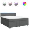 vidaXL Boxspringbett mit Matratze Dunkelgrau 180x200 cm Stoff