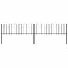 vidaXL Gartenzaun mit Rundbogen Stahl 337 x 60 cm Schwarz