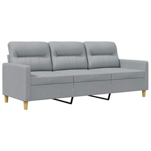 vidaXL 3-Sitzer-Sofa Hellgrau 180 cm Stoff