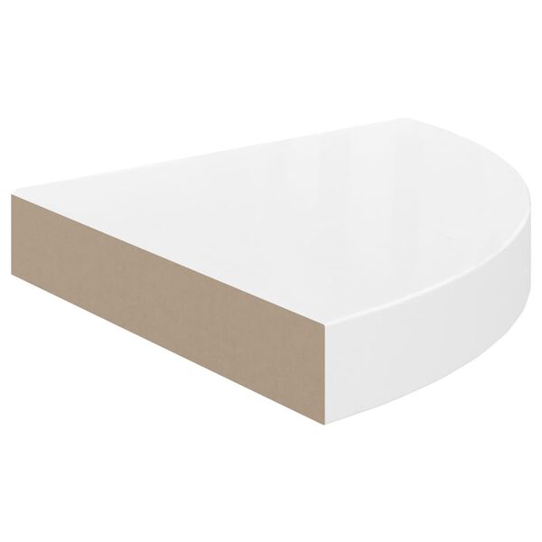 vidaXL Schwebende Eckregale 2 Stk. Hochglanz-Weiß 25x25x3,8 cm MDF