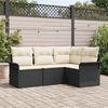 vidaXL Gartensofa-set mit Kissen 4 pcs Schwarz Poly-Rattan