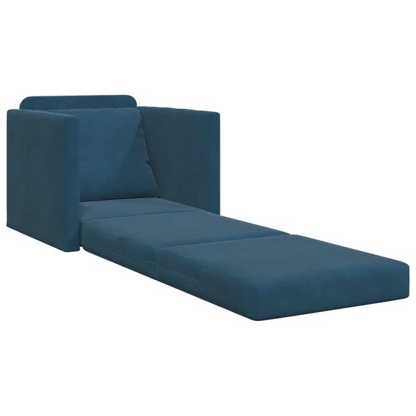 vidaXL Schlafsofa 60cm Blau Samt