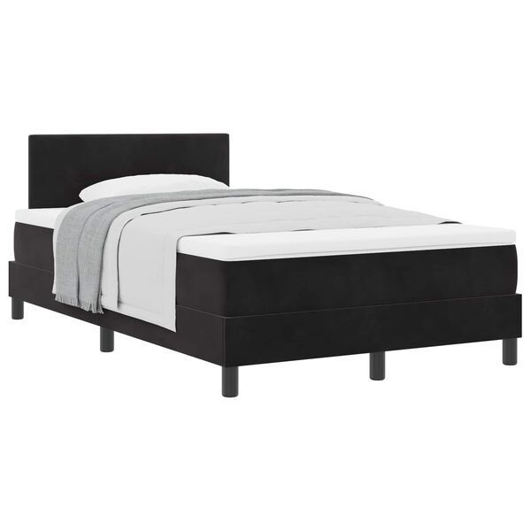 vidaXL Boxspringbett mit Matratze Schwarz 120 x 190 cm Samt