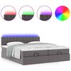 vidaXL Ottoman-Bett mit Matratzen & LEDs Grau 160x200 cm Kunstleder