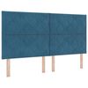 vidaXL Boxspringbett mit Kopfteil Blau 180 x 200 cm Samt