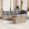 vidaXL Gartensofa-set 9 pcs Beige und Hellgrau Poly-Rattan