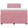 vidaXL Boxspringbett mit Matratze Rosa 120x190 cm Samt