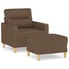 vidaXL Sessel mit Hocker Braun 60 cm Stoff