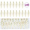vidaXL Weihnachtliche Spiralenform Kugel 40 Stk. Gold 3 x 11 cm LEDs