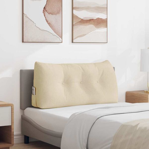vidaXL R&uuml;cken Kissen Creme 100 x 24 x 50 cm Stoff