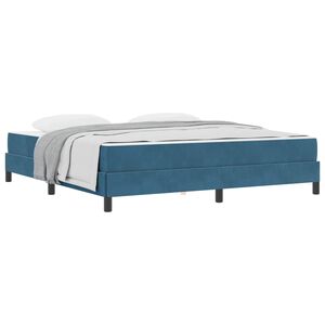 vidaXL Boxspringbett mit Matratze Dunkelblau 180 x 200 cm Stoff
