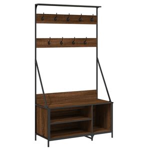 vidaXL Kleiderst&auml;nder mit Schuhablage Braun Eichen-Optik 100x41x184 cm