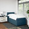 vidaXL Boxspringbett mit Matratze Dunkelblau 90x190 cm Samt