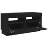 vidaXL TV-Schrank mit LED-Leuchten Schwarz 80x35x40 cm