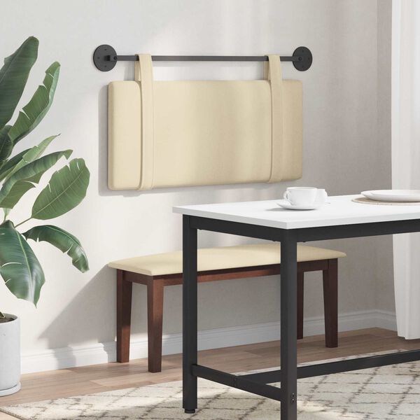 vidaXL H&auml;ngevorderseite Wandmontiert Uni Creme 90 x 55 x 5 cm Stoff