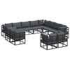 vidaXL Gartensofa-set 12 Stk. Schwarz Aluminium