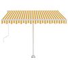 vidaXL Markise Automatisch mit LED & Windsensor 300x250 cm Gelb/Wei&szlig;