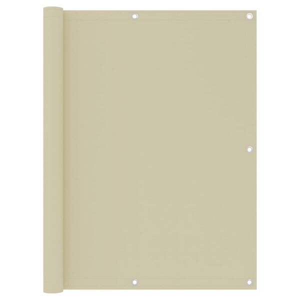 vidaXL Balkon-Sichtschutz Creme 120x500 cm Oxford-Gewebe