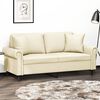 vidaXL 2-Sitzer-Sofa mit Zierkissen Creme 140 cm Kunstleder