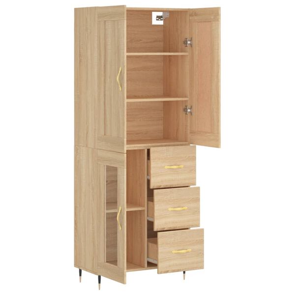 vidaXL Highboard Sonoma-Eiche 69,5x34x180 cm Holzwerkstoff