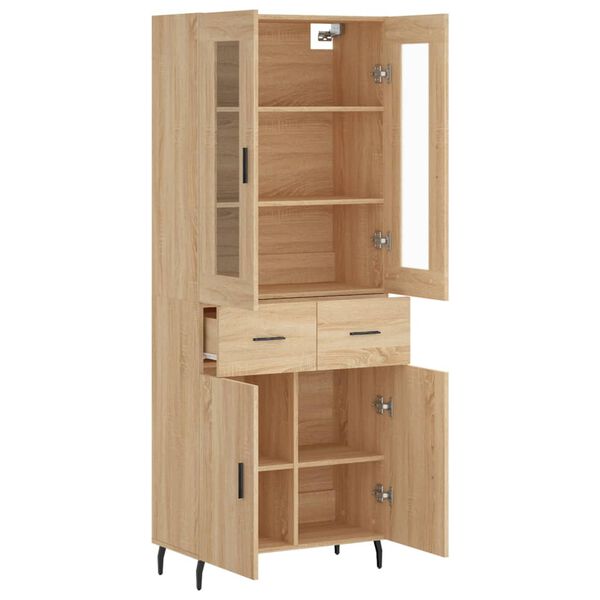 vidaXL Highboard Sonoma-Eiche 69,5x34x180 cm Holzwerkstoff