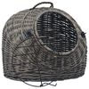 vidaXL Katzen-Transportkorb Grau 45x35x35 cm Natürliche Weide