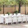 vidaXL Garten Essgruppe 13 pcs Wei&szlig; und Hellgrau Poly-Rattan und Stahl