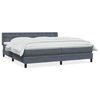 vidaXL Boxspringbett mit Matratze Dunkelgrau 200x210 cm Samt