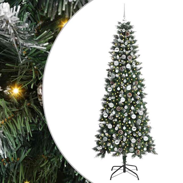vidaXL K&uuml;nstlicher Weihnachtsbaum mit 300 LEDs mit St&auml;nder Gr&uuml;n 210 cm