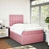 vidaXL Boxspringbett mit Matratze Rosa 120x190 cm Samt