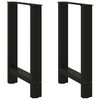 vidaXL Esstischbeine Schwarz 2 Stk. 60x(72-73) cm Stahl