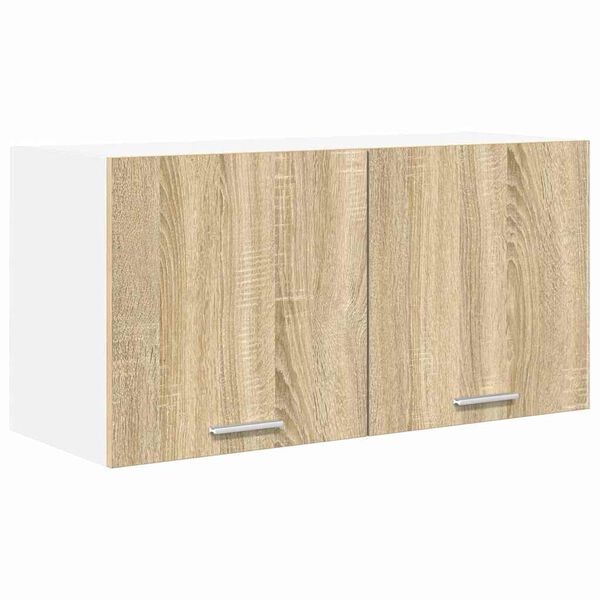 vidaXL H&auml;ngeschrank mit T&uuml;r Sonoma-Eiche 80 x 31 x 40 cm Holzwerkstoff