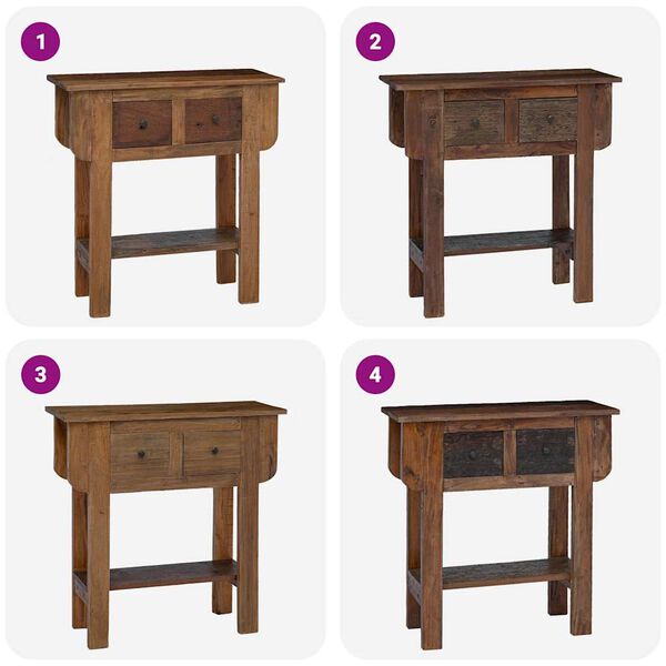 vidaXL Konsolentisch Gemischtes Altholz 80x35x80 cm