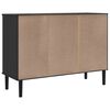 vidaXL Sideboard SENJA Rattan-Optik Schwarz 112x40x80 cm Kiefernholz