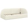 vidaXL Eckbettgestell mit Kopfteil Creme 90 cm x 190 cm Samt